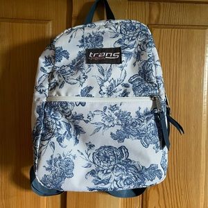 Mini Jansport Blue and White Backpack